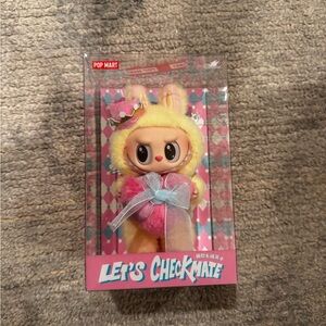 Pop Mart Yellow Bunny Toy with Pink Heart